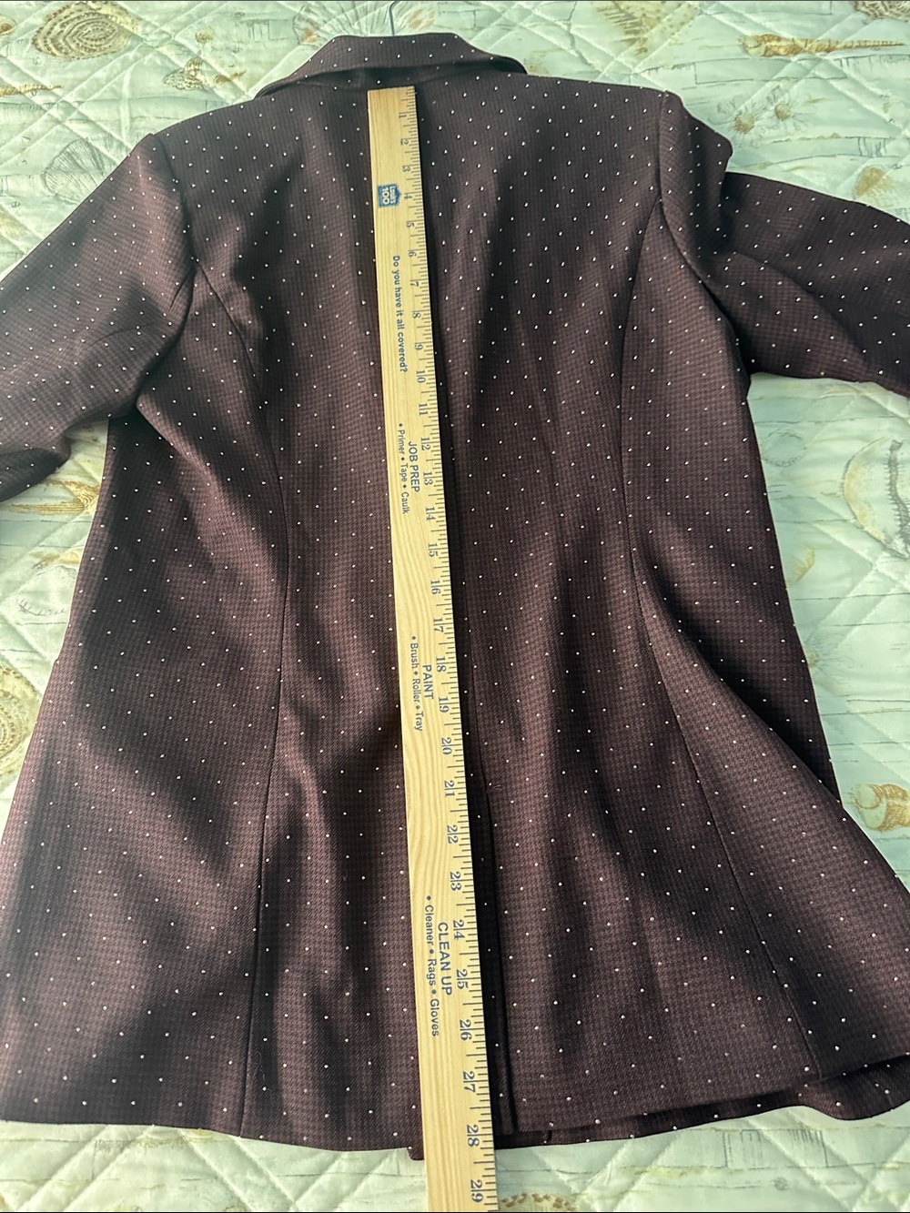 Belle by Kim Gravel Polka Dot sparkling Burgundy Women's Blazer Jacket Size S - Picture 11 of 11